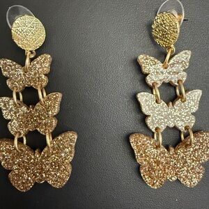 Elegant Gold Butterfly Earrings